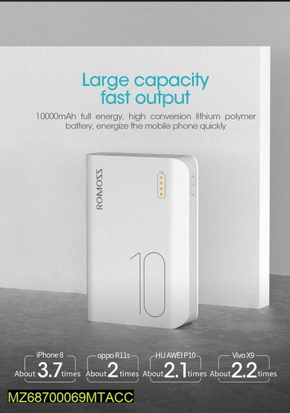 Ultra-Slim 10000mAh Fast Charging Portable Power Bank - White Edition